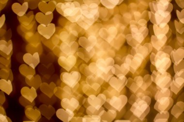 Kalplerin ışıklar bokeh arka plan bulanıklık