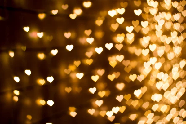 Kalplerin ışıklar bokeh arka plan bulanıklık