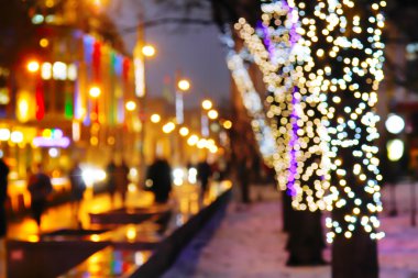 Arka plan bulanıklık bokeh şehir ışıkları gece