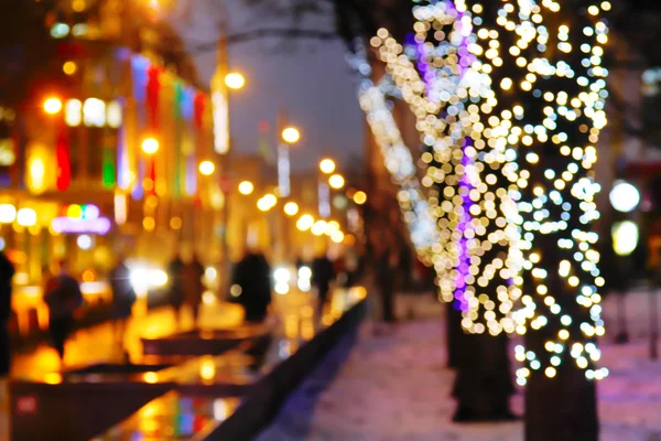 Fondo borroso bokeh ciudad luces noche — Foto de Stock