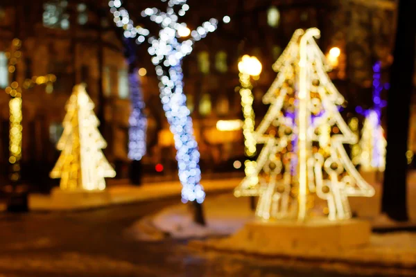 Fondo borroso bokeh ciudad luces noche — Foto de Stock