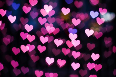 Pembe kalpler ışıklar bokeh arka plan bulanıklık