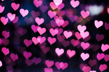 Pembe kalpler ışıklar bokeh arka plan bulanıklık