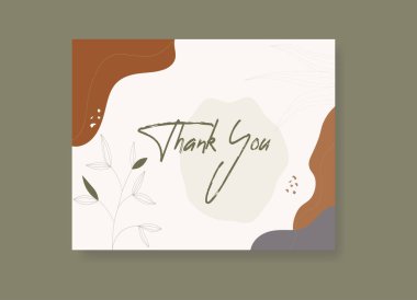 Yaprak çizimleri olan zarif teşekkür kartları. Tamamen özelleştirilmişler, yani metni, renkleri, illüstrasyonu düzenleyebilirsiniz. Şablonlarım Adobe Illustratorda düzenlenmelidir. ZIP Dosyası: - Ai file-JPG Dosyası