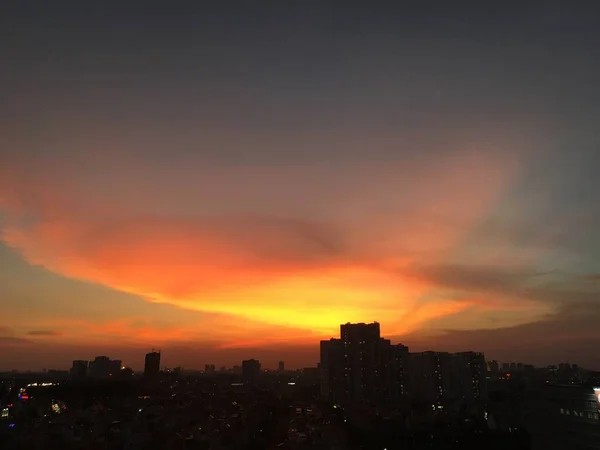 Sonnenuntergang Der Stadt Chi Minh — Stockfoto