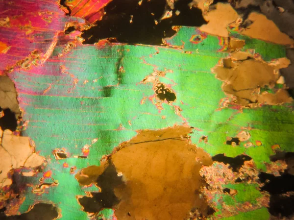 Фото Оптической Минералогии Микроскопии Тонкого Сечения Петрографии — стоковое фото