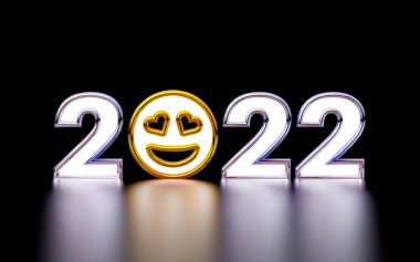 Mutlu yıllar 2022 Premium Duvar Kağıdı 3D Sosyal afiş ve poster hazırlama