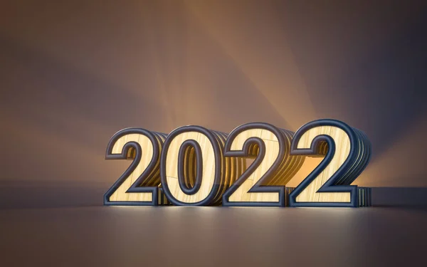 Happy New Year 2022 Premium Wallpaper Rendering Background Social Banner — Stock Photo, Image