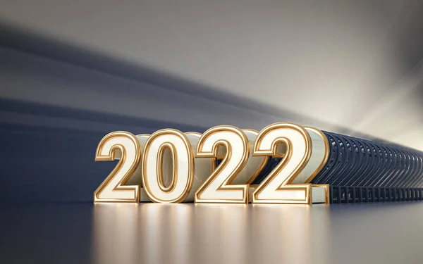 快乐的新年2022年优质墙纸3D展示社会旗帜和海报的背景 — 图库照片
