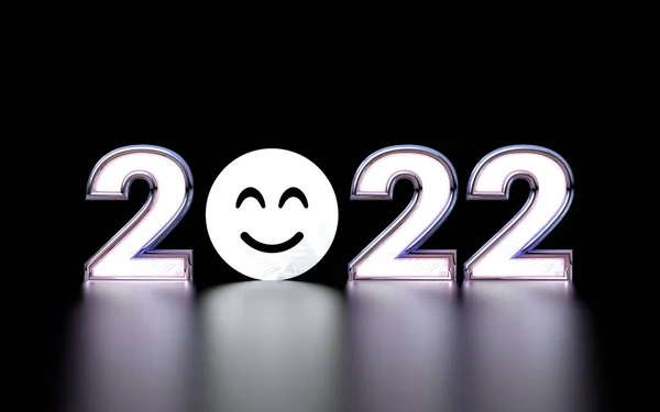 Gelukkig Nieuwjaar 2022 Premium Wallpaper Rendering Achtergrond Voor Sociale Banner — Stockfoto