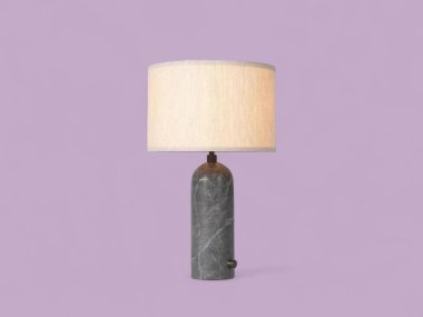 Kumaş Gölgeli Modern Gri Mermer Masa Lambası