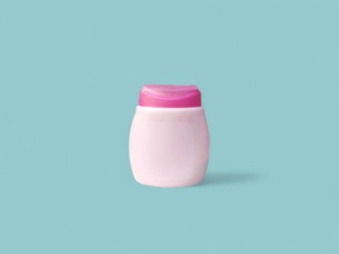 Mavi Arkaplanda Pembe Toz Şişe