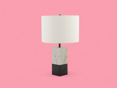 Minimalist Mermer ve Kara Taş Taban Modern Masa Lambası