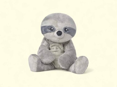 Yumuşak Gri Oturan Tembel Tembel Peluş Doldurulmuş Hayvan