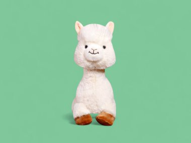 Yumuşak Beyaz Alpaka Lama Yumuşak Yumuşak Yumuşak Oyuncak