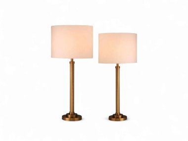 Zarif Uzun Pirinç Yataklı Masa Lambası