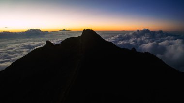 Bali, Endonezya Agung yanardağı güneş doğarken