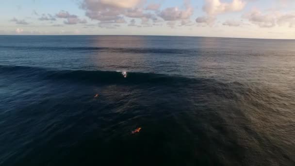 A surfer failing to paddle in and having a wipeout — Stock Video