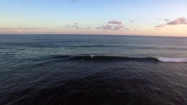 冲浪者波骑一次日落 (印度尼西亚巴厘岛) — 图库视频影像