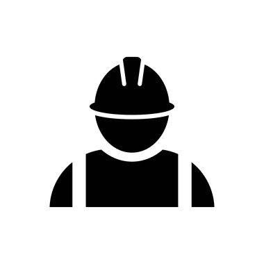 Grafik tasarım, logo, web sitesi, sosyal medya, mobil uygulama, ui illüstrasyon için miğfer ve ceket ile inşaat işçisi ikonu profil avatarı