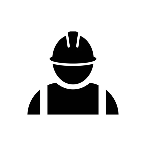 노동자 아이콘 Vector Person Profile Avatar Helmet Jacket Graphic Design — 스톡 벡터