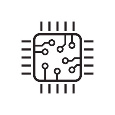 Grafik tasarım, logo, web sitesi, sosyal medya, mobil uygulama, ui illüstrasyon için işlemci çip vektör simgesi