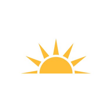 Yarım güneş, grafik tasarım, logo, web sitesi, sosyal medya, mobil uygulama, ui illüstrasyon için aşağı doğru ikon vektör günbatımı kavramını ayarlıyor