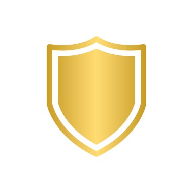 Grafik tasarım, logo, web sitesi, sosyal medya, mobil uygulama, ui illüstrasyon için Altın Kalkan vektör koruma sembolü
