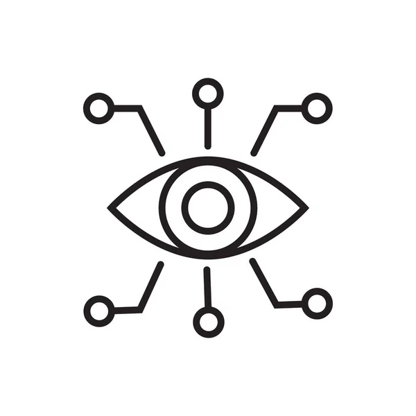 Bionic Eye Outline Icon Vector Artificial Intellegence Future Technology Collection — Stockvektor