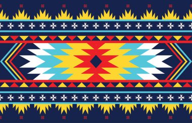 Geometrik Afrika, geleneksel kumaş, ambalaj, batik, kumaş, sarong, halı, duvar kağıdı, giysi, arka plan vektör çizimi için Amerikan deseni