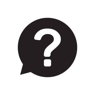 Grafik tasarım, logo, web sitesi, sosyal medya, mobil uygulama, illüstrasyon için balon simgesi vektöründeki soru işareti
