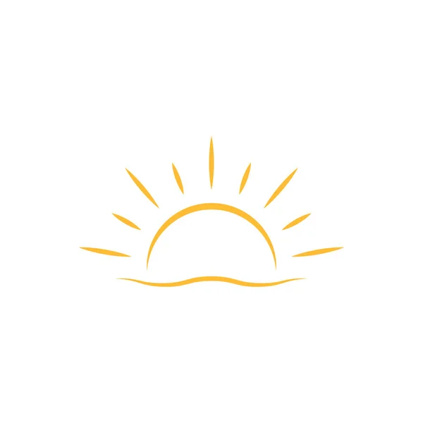 Een Halve Zon Ondergaat Neerwaartse Pictogram Vector Zonsondergang Concept Voor — Stockvector