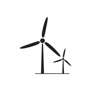 Windmill alternatif rüzgar türbini ve grafik tasarım, logo, web sitesi, sosyal medya, mobil uygulama, UI illüstrasyon için yenilenebilir enerji vektör ikonu konsepti