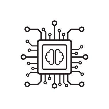 Grafik tasarım, logo, web sitesi, sosyal medya, mobil uygulama, ui illüstrasyon için yapay zeka yapay zeka yapay zeka işlemci vektör simgesi