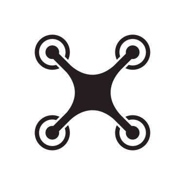 Grafik tasarım, logo, web sitesi, sosyal medya, mobil uygulama, ui illüstrasyon için drone kuadrokopter simgesi vektörü