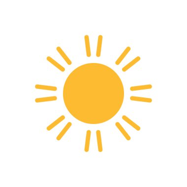 Web tasarım, logo, UI için güneş simgesi vektörü. resimleme