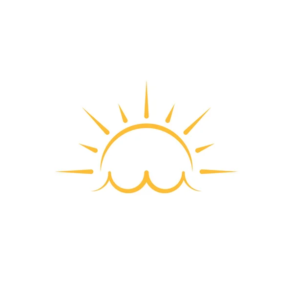 Een Halve Zon Ondergaat Neerwaartse Pictogram Vector Zonsondergang Concept Voor — Stockvector