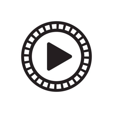 Video film şerit vektör simgesini oynat. Web sitesi tasarımın için, logo, uygulama, UI. Vektör illüstrasyonu