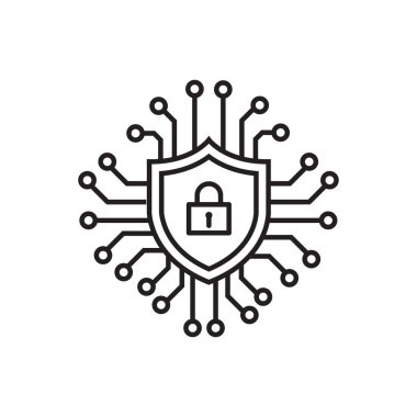 Siber güvenlik ikon vektörü. Güvenlik logosu Yapay Zeka Anahtar Deliği sembolü grafik tasarım, logo, web sitesi, sosyal medya, mobil uygulama, ui illüstrasyon için internet teknolojisi işareti
