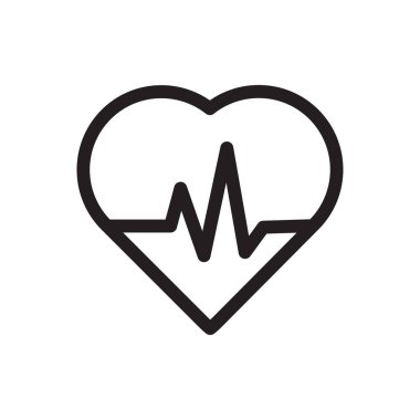 Kalp atışı ana hatları ikon vektör sağlık konsepti grafik tasarım, logo, web sitesi, sosyal medya, mobil uygulama, ui illüstrasyon
