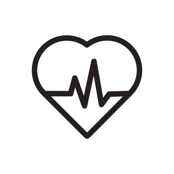 Heartbeat Pulso Contorno Icono Vector Salud Concepto Médico Para Diseño — Archivo Imágenes Vectoriales