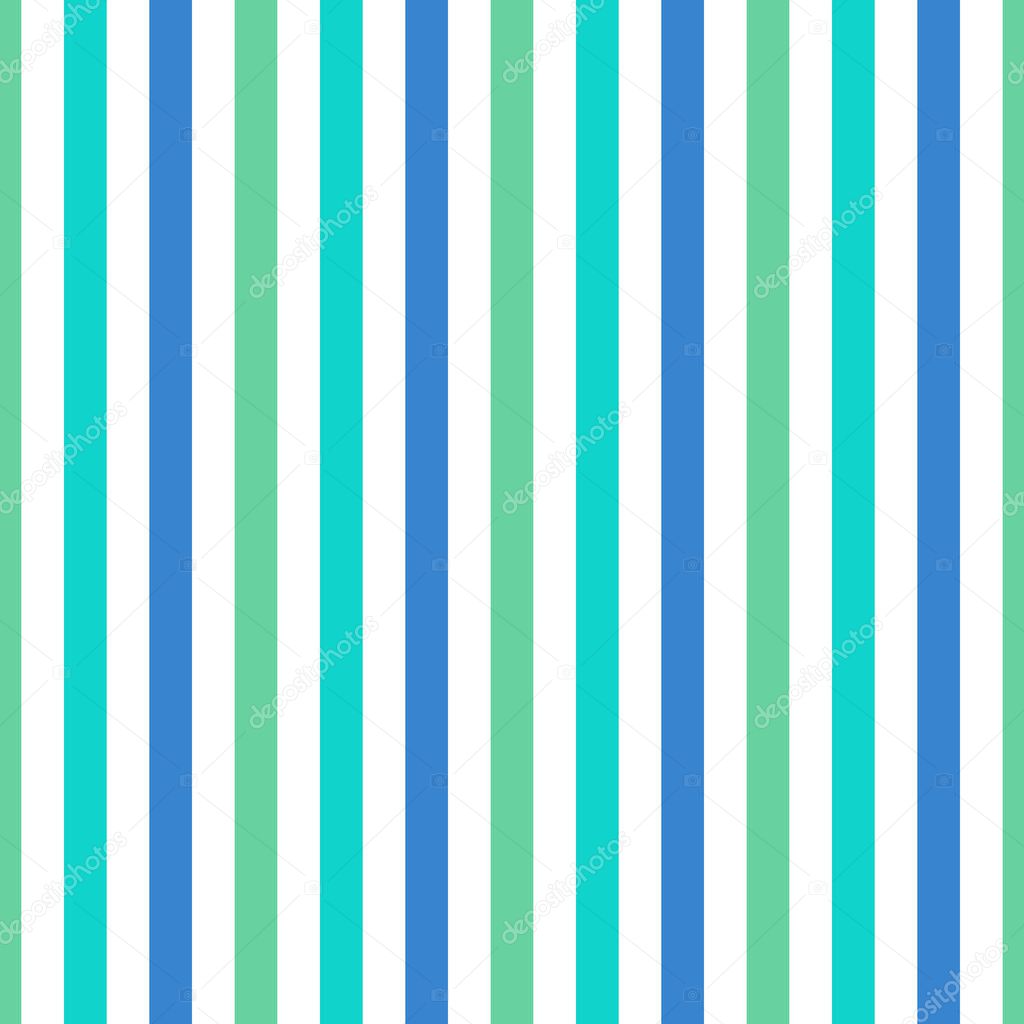 Seamless pattern stripe colorful green and blue pastel colors. Vertical pattern stripe abstract background vector illustration