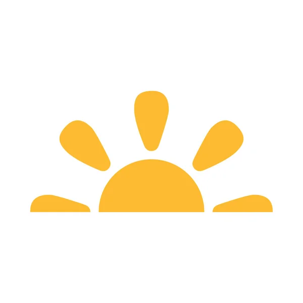 Напівсонце Встановлює Вниз Концепцію Піктограми Векторного Заходу Сонця Графічного Дизайну — стоковий вектор