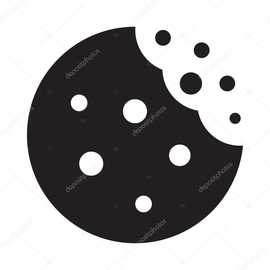 Cookie icon vector isolated on white background for graphic design, logo, web site, social media, mobile app, ui illustration