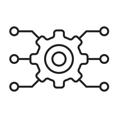 Grafik tasarım, logo, web sitesi, sosyal medya, mobil uygulama, ui illüstrasyon için otomatik sistem çizgisi simgesi