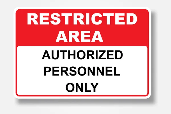 Área Restringida Personal Autorizado Solo Símbolo Sin Acceso Sin Entrada — Vector de stock