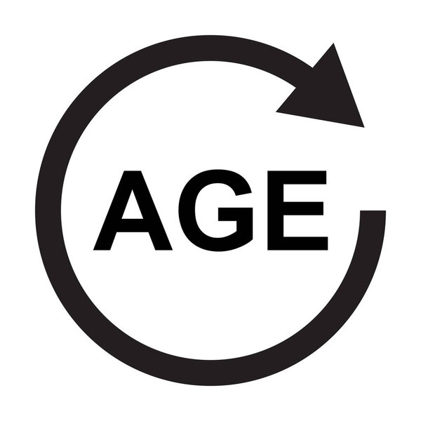 Векторный значок возраста для графического дизайна, логотипа, веб-сайта, социальных сетей, мобильного приложения, иллюстрации ui