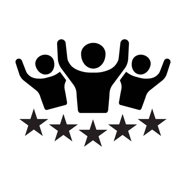 Premium Quality Customer Service Icon Vector People Group Stars Hand — Stock Vector