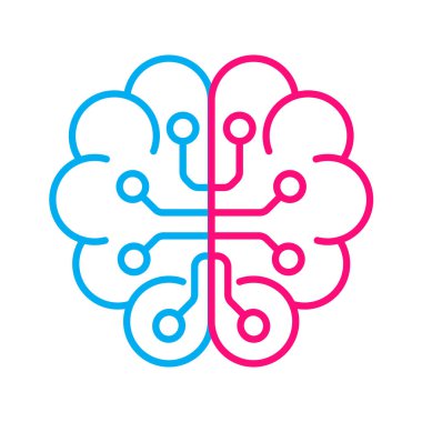 Grafik tasarım, logo, web sitesi, sosyal medya, mobil uygulama, ui illüstrasyon için yapay zeka yapay zeka beyin vektör simgesi