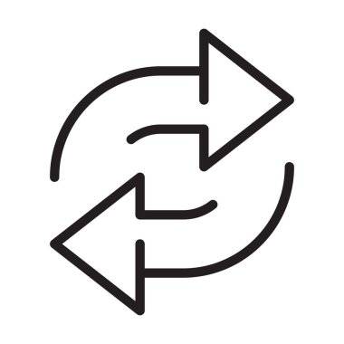 Grafik tasarım, logo, web sitesi, sosyal medya, mobil uygulama, ui illüstrasyon için ikon vektörü çift ters ok değişim doğrusal işaretini değiştir.